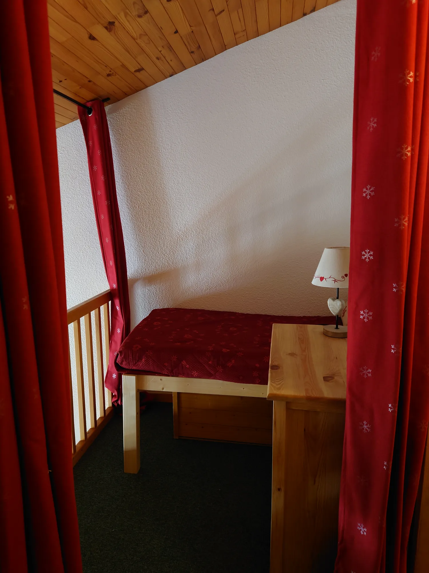 cosy mezzanine for the extra person or storage