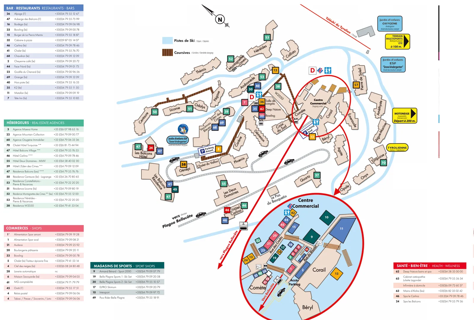 Belle Plagne village map